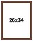 26x34 Traditional Brown Picture Frame - UV Acrylic, Foam Board Backing, Hanging Hardware